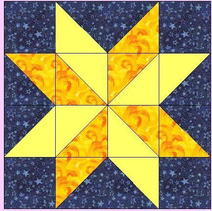 Simple Quilting, Hunters Star Quilt, Missouri Quilt, Quilting Blocks, Blue Quilt, Quilt Modernen, Quilt Block Patterns Free, Half Square Triangle Quilts, Barn Quilt Patterns