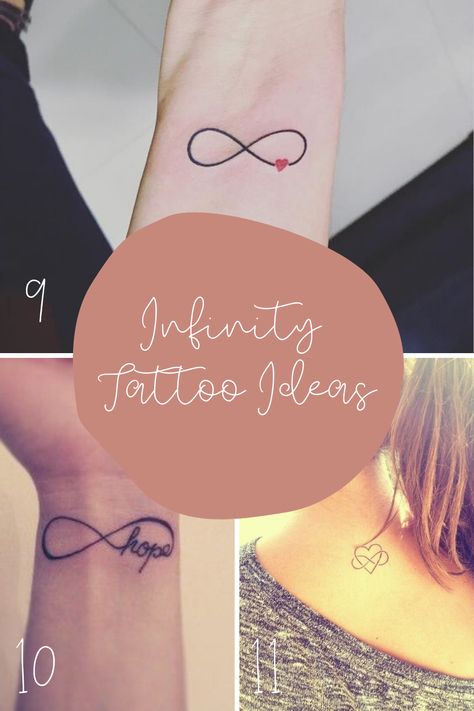 31 Creative Infinity Tattoo Ideas - Tattoo Glee Wedding Anniversary Tattoo, Infinity Tattoo Ideas, Mother Daughter Infinity Tattoos, Double Infinity Tattoos, Sister Tattoo Infinity, Neck Tattoo Women, Small Infinity Tattoos, Infinity Sign Tattoo, Friendship Symbol Tattoos