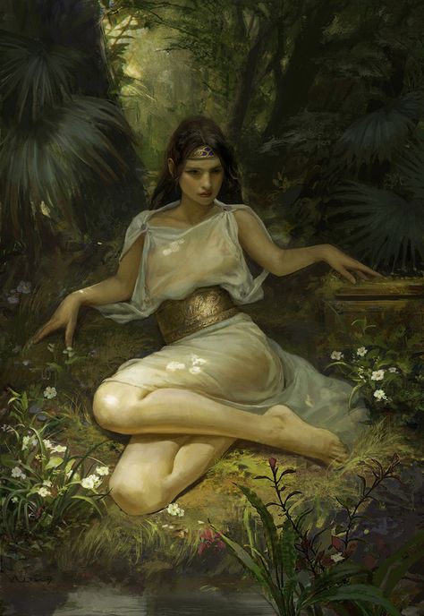 Ophelia, wong ada on ArtStation at https://www.artstation.com/artwork/21DA A Woman, White, Art