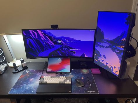 Ultrawide Monitor Setup, Mac Mini Setup, Ultrawide Setup, Double Monitor Setup, Macbook Pro Setup, Macbook Screen, Dual Monitor Wallpaper, Monitor Setup, Dual Monitor Setup