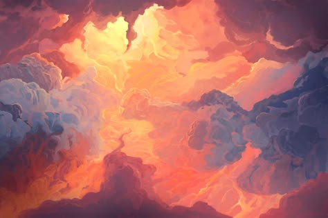 Sunset Digital Painting, Creation Art, Sky Artwork, Sky Sunset, Cloud Painting, Art For Your Home, Sky Art, Beautiful Things, Amazing Art