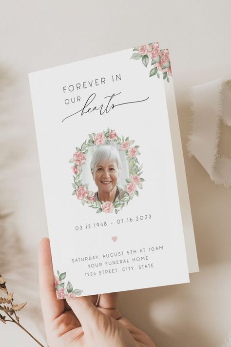 Memorial Service Decorations, Memorial Cards, Order Of Service, Program Template, Card Banner, Memorial Service, Ceremony Decorations, Precious Moments, Celebration Of Life