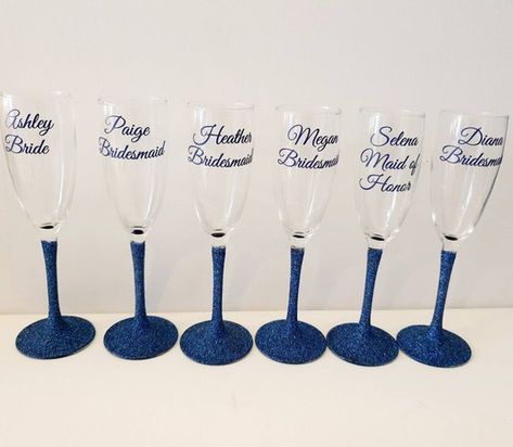 Check out this item in my Etsy shop https://www.etsy.com/uk/listing/270845349/personalised-champagne-flutes-top-table Glitter Champagne Glasses, Bride Champagne Glass Diy, Quincenera Wine Glasses, Quince Glasses Champagne Flutes, Champane Glasses Disney, Wedding Glasses Diy, Personalised Champagne Flutes, Glitter Champagne, Personalized Champagne Flutes