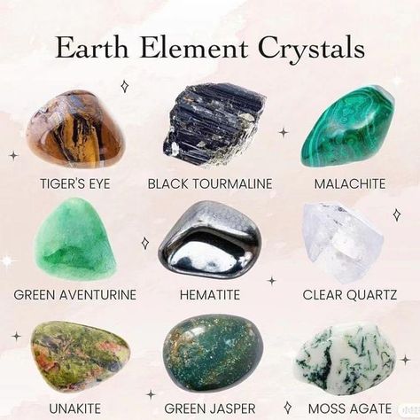 Energy Stones Crystal Healing, Different Types Of Crystals, Spiritual Witch, Positive Qualities, Crystal Healing Chart, In Touch With Nature, Libra Aquarius, Elemental Magic, Earth Element