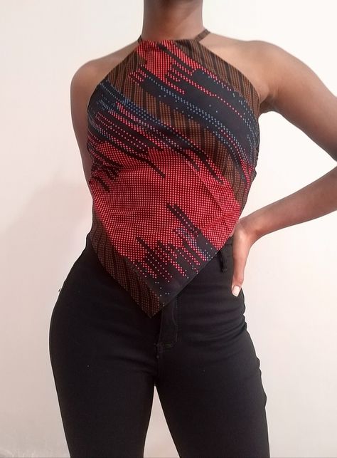 Ankara Halter Neck Top, Handkerchief Top, Ankara Fashion, Top Diy, Halter Neck Top, Sewing Skills, Ankara Styles, African Clothing, Diy Fashion