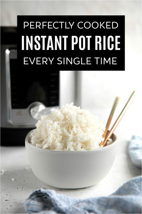 Learn How to Cook Perfect Instant Pot Rice (Pressure Cooker Rice) every single time with these easy step-by-step instructions and foolproof recipe. Ready in just 20 minutes! Instant Pot Basmati Rice, Instantpot Rice, Instant Pot Rice, Basmati Rice Recipes, Pressure Cooker Rice, Butternut Squash Risotto, Perfect Rice, Rice Dinner, Best Instant Pot Recipe