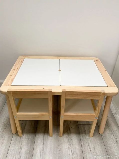 Ikea Flisat Hack, Ikea Childrens Table, Flisat Sensory Table, Ikea Kids Table, Ikea Table Hack, Diy Light Table, Ikea Flisat Table, Montessori Table, Flisat Table