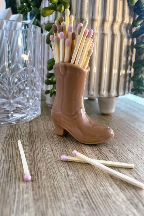 Boot Match Holder
Cowboy Match Holder
Cowboy Boot Match Striker
Matches in a Jar
Decorative Matches
Candle Matches
Bathroom Matches
Cowboy Boot Match Holder with Striker
Matchstick Holder 
Cute Matches
cowboy boot match holder
boho western decor
match holder with striker
Rustic farmhouse
matches in a jar 
match cloche
ceramic match holder with striker
2 inch matches
fancy matches
colored matches
colorful matches
fireplace matches
match holder
pink matches
matches for candles
small matches Diy Match Striker, Clay Match Holder, Thrifted Gifts, Matches In A Jar, Clay Lighter, Boot Match Holder, Match Holder With Striker, Match Cloche, Clay Artwork