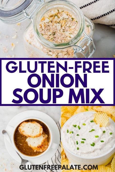 Soups, baking, dips and more, this gluten free onion soup mix is a kitchen staple and can be used in many ways. Gluten Free Onion Soup Mix Recipe, Gluten Free Onion Soup, Gluten Free Onion Soup Mix, Homemade Onion Soup, Onion Soup Mix Recipe, Vegan Probiotics, Gluten Free Shopping, Cooking App, Delicious Gluten Free Recipes