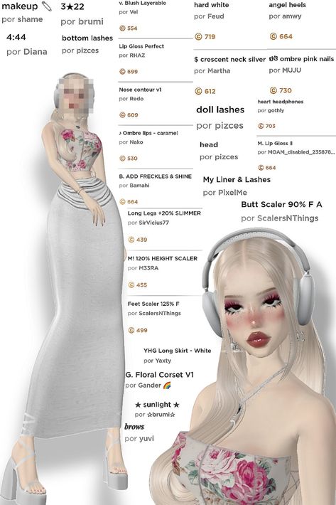 Imvu Body Scales, Imvu Avatar Ideas, Imvu Female, Imvu Body, Imvu Avi Ideas, Imvu Fits, Imvu Avi, Brown Hair Roblox, Acrylic Nails Nude