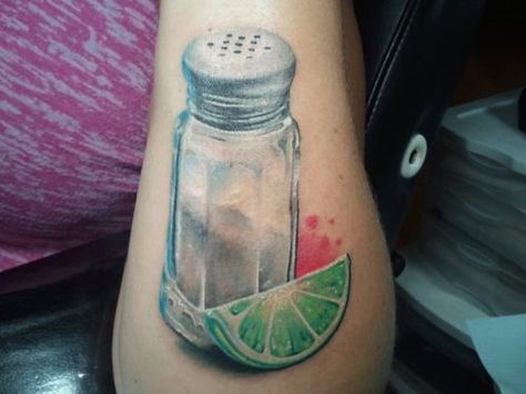 Salt shaker Tattoo Fixes, Men Sketch, Parrot Tattoo, Interesting Tattoos, Food Tattoos, Tattoo Collection, Sketch Tattoo, Realistic Tattoo, Unique Tattoo Designs