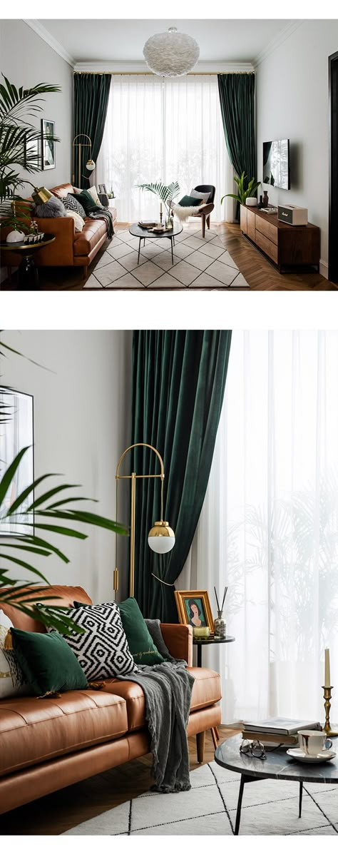 Dark Green Velvet Curtains, Green Curtains Living Room, Green Velvet Curtains, Dark Green Living Room, Green Living Room Decor, Dark Green Velvet, Dining Room Curtains, Living Room Decor Curtains, Curtains For Bedroom