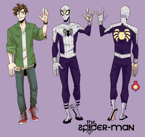 Spencer Blair Art, Spiderman Suit Designs, Spencer Blair, Spider Sonas, Spider Aesthetic, Powerful Pose, Spiderman Poses, Spiderman Stuff, Spider Sona