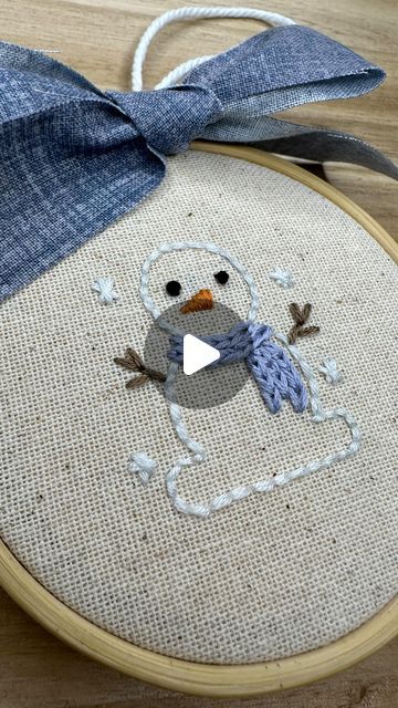 Valeri • Homestead & Thread • Hand Embroidery on Instagram: "Comment “Holly” below for a links to the pattern sets and free ornament shapes PDF. 🪡🧵⛄️

I think this is my favorite pattern from this Stick & Stitch set. 

Watch for the Reverse Chain Stitch tutorial to re-create this cute snowman’s scarf.

Don’t forget to save and ❤️ this post for the mini stitch guide. 👇🏼

Stitch time: 30 minutes
Strands: 4 strands of DMC cotton embroidery floss throughout except for his scarf, which was 6 strands.
DMC Thread Colors: 159, 310, 840, 3853, BLANC
Embroidery Stitches: Back Stitch, Straight Stitch, French Knot, Satin Stitch and Reverse Chain.
Needle: Size 24, Chenille, Sharp End
Hoop: 3”" Stick And Stitch Embroidery Patterns, Snowman Embroidery Patterns, Chain Stitch Tutorial, Reverse Chain Stitch, Ornament Shapes, Snowman Embroidery, Stitch Guide, Stitch Tutorial, Snowmen Patterns