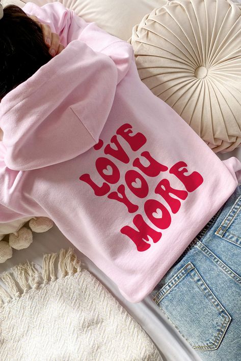 Spread love this Valentine's Day season or any time of the year. The back design comes on a comfy hoodie or sweatshirt in either pink or white. Order a size or two up for an oversized fit Trendy Valentine's Day Crew Neck Sweater, Valentines Day Hoodie, Trendy Valentine's Day Crew Neck T-shirt, Church Merch, Cute Valentine's Day Graphic Print Sweatshirt, Pink Crew Neck Sweatshirt For Valentine's Day, Valentine's Day Pink Crew Neck Sweatshirt, Trendy Sweaters, Womens Sweatshirts