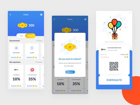 App Screen Design, Post Linkedin, Ux Illustration, Redeem Points, App Screen, Flat Design Icons, App Interface Design, Info Graphic, Mobile Ui Design