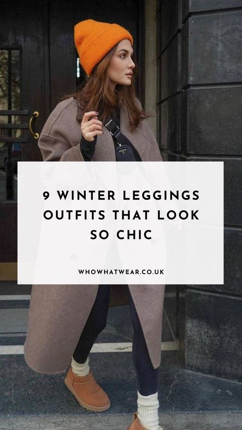 Casual Walking Outfit Winter, Leggings Dress Outfit Winter, Casual Winter Legging Outfits, Legging Winter Outfits Casual, Leggings And Skirt Outfit Winter, Hoka Outfit Winter, Cozy Leggings Outfit Winter, Cold Leggings Outfit, Cute Fall Outfit With Leggings