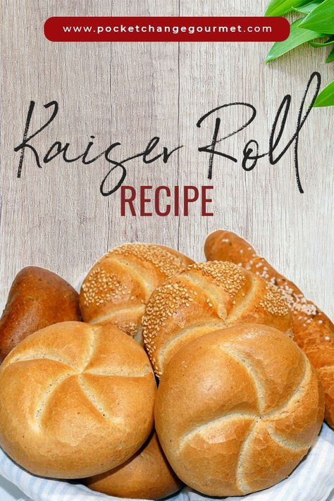 Kaiser Rolls Recipe Homemade, How To Make Sandwich Rolls, Soft Kaiser Buns Recipe, Russian Rolls Recipe, Hard Rolls Homemade, Homemade Kaiser Buns, Kaiser Rolls Sandwich, Kimmelweck-rolls Roll Recipe, Homemade Kaiser Rolls