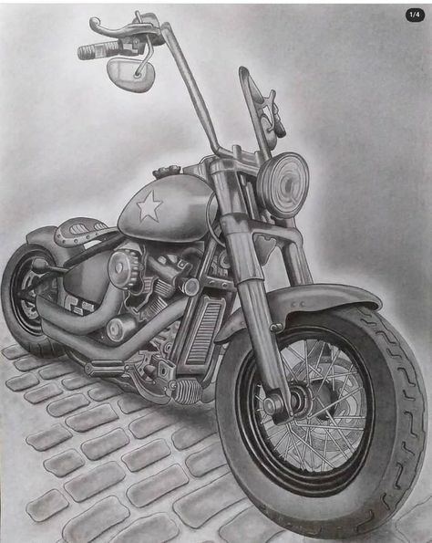 Harley Davidson Sketch, Harley Davidson Motorcycles Drawing, Harley Davidson Artwork, Motorcycle Drawing, Car Drawings, Car Cartoon, Harley Davidson Motorcycles, Cool Art Drawings, String Art