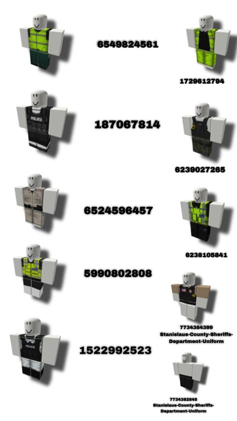 Police Roblox Id Codes, Roblox Codes Police, Berry Avenue Codes Police, Police Outfit Codes For Berry Ave, Roblox Police Outfit Codes, Police Codes, Roblox Outfits Codes, Bloxburg Town, Police Outfit