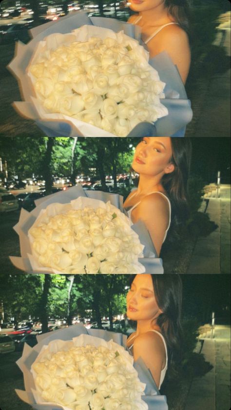 Bouquet Of Flowers Pose Ideas, Insta Photo Ideas Birthday, Poses With Bouquet, Aesthetic Bday Pics, Holding Flowers Pose, Bouquet Poses, Posing With Flowers, Photo With Flowers, Pictures With Flowers