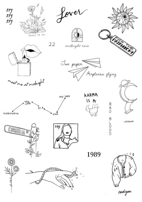 Taylor Swift Simple Tattoo Ideas, Patchwork Tattoo Taylor Swift, You Belong With Me Taylor Swift Tattoo, Best Taylor Swift Tattoos, Stamp Tattoo Taylor Swift, Aesthetic Tattoos Taylor Swift, Lover Drawings Taylor Swift, Paper Airplane Tattoo Taylor Swift, Fineline Tattoo Taylor Swift