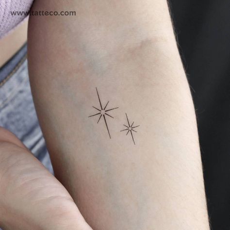 Cluster Stars Tattoo, Cluster Of Stars Tattoo, Star Burst Tattoo, Three Stars Tattoo, Star Cluster Tattoo Shoulder, Imperfect Star Tattoo, Starburst Tattoo, Small Sparkle Star Tattoo, Star Tattoo On Shoulder