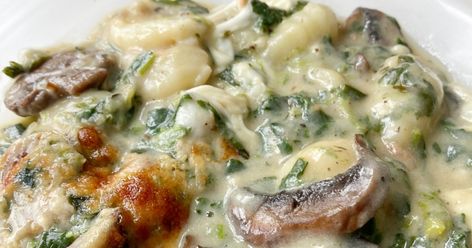 Mushroom Gnocchi Florentine?utm_source=12tomatoes Gnocchi Florentine, Mushroom Gnocchi, Italian Gnocchi, How To Cook Gnocchi, Parmesan Cheese Potatoes, Cheese Potatoes, Potato Dishes, Veggie Sides, Italian Food