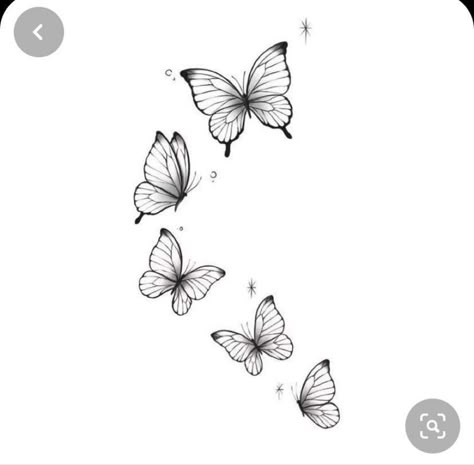 Tattoo Design Drawings Butterflies, Simple Butterfly Drawing Tattoos, Simple Butterfly Tattoo Design, Butterfly Tattoo Stencil Simple, 4 Butterfly Tattoo, Butterfly Simple Tattoo, Butterfly Tattoo Simple, 3 Butterfly Tattoo, Simple Butterfly Drawing