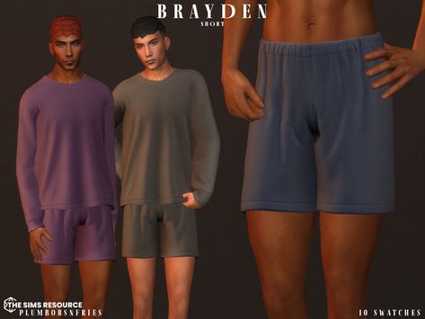 The Sims Resource - BRAYDEN shorts Sims 4 Cc Sleepwear Men, Sims 4 Male Pajamas, Toddler Hair Sims 4, Cc Eyes, Ts4 Clothes, Clothes Teen, Male Pants, Sims 4 Male Clothes, Sims 4 Cc Eyes