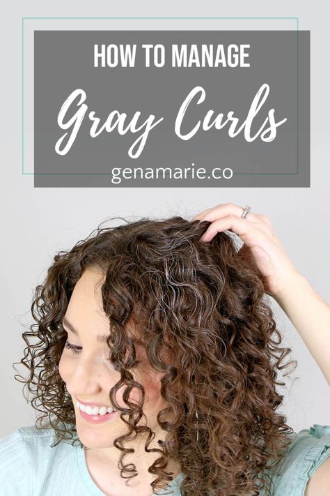 Is your hair starting to go gray in certain areas, or are you looking to transition to fully gray, natural hair? Today I’m sharing tips for taking care of gray curly hair, some of the common causes, and how to hide gray hairs if you’re not wanting to embrace them. I am 28 years old, and already starting to get gray hairs. I started seeing random grays pop in when I was about 25 years old, and now they’ve become more populated in one area near my temples and just now started pop Curly Hair Going Grey, Curly Hair Gray Highlights, Best Products For Gray Curly Hair, Gray Hair Care Tips, Gray Curly Hair Natural Curls, Curly Hair Transition, Going Grey Transition Tips, Curly Grey Hair Natural Curls, Gray Curly Hair