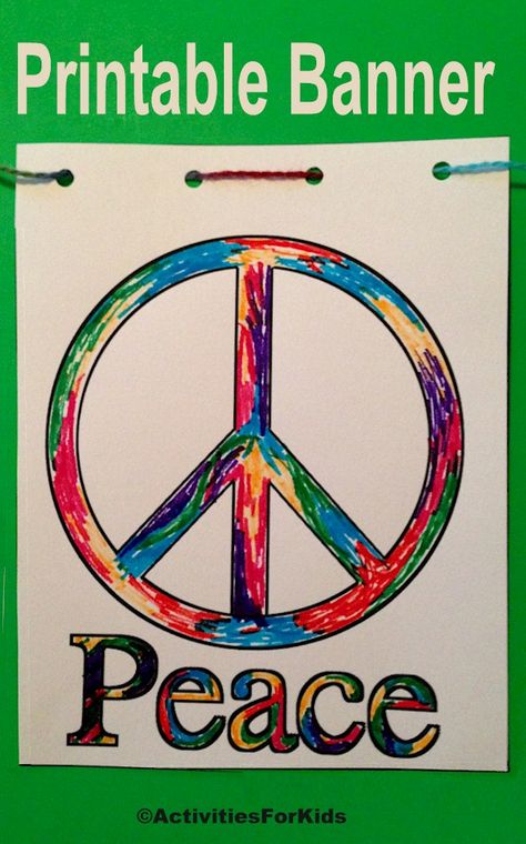 Peace Sign Banner printable activity for kids.  Easy classroom project for children of all ages.  Print out the Peace Sign and let children decorate.  Directions and printables at Activities for Kids. Peace Sign Printable, Peace Crafts, Peace Poster, Soul Love Quotes, International Day Of Peace, Happy Tuesday Quotes, Hippie Quotes, Martin Luther King Day, Free Printable Activities