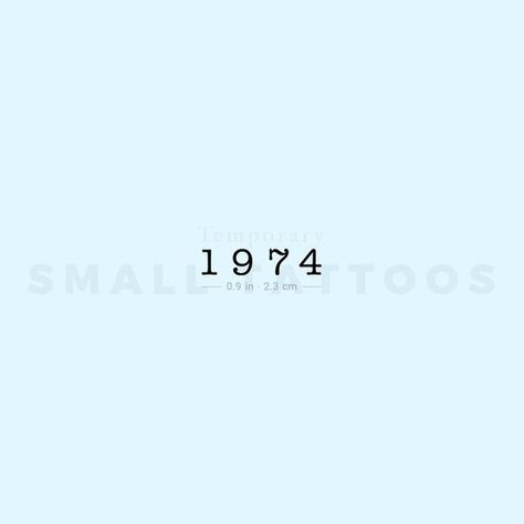 1974 Birth Year Temporary Tattoo (Set of 3) Fonts for tattoos #fontsfortattoos tattoo #tattoo tattoos #tattoos fonts #fonts font #font 7.467 1974 Tattoo, Date Of Birth Tattoos Ideas Fonts, Name Tattoos On Neck, Messy Fonts, Tattoo Font Styles, Number Tattoo Fonts, Fonts For Tattoos, Tattoos Fonts, Typography Tattoo