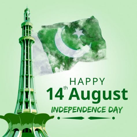 Happy Pakistan Independence Day 14 August Poster Design. Independence Day Poster Design, August Poster, Pakistan Pictures, Social Media Campaign Design, Irish Independence, Pakistan Art, Independence Day Poster, Event Quotes, Pakistan Day