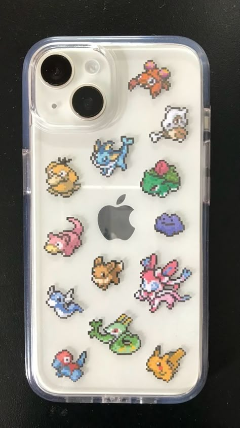 Phone Cases Pokemon, Pokemon Phone Case, Clear Phone Case Design, Futurisme Retro, Phone Case Inspo, Iphone Case Stickers, Phone Decor, Phone Case Ideas, Collage Phone Case