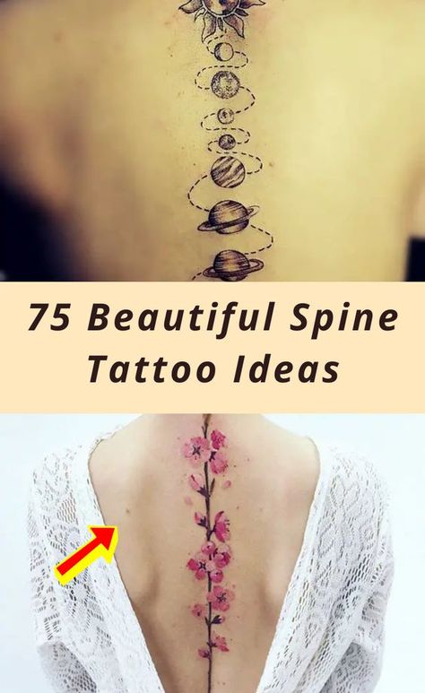 75 of the most striking spine tattoos ever Spinal Scar Tattoo Cover Up, Spinal Fusion Scar Tattoo, Spine Scar Tattoo Cover Up, Women’s Spine Tattoo Ideas, Neck And Spine Tattoos For Women, Spine Scar Tattoo, Back Scar Tattoo, Spinal Fusion Tattoo, Spins Tattoos For Women