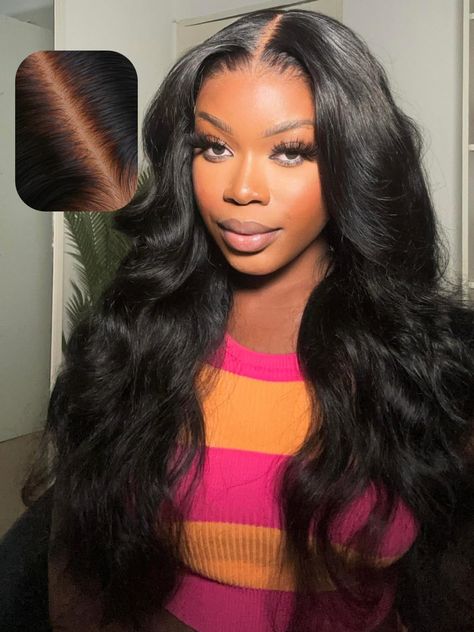 PRICES MAY VARY. 1.Glueless Lace Front wig Human Hair material: UNICE First Ever Pre Everything Glueless Frontal Wig upgrade 13X4 hd lace front wig 100% virgin human hair, collect from young girl donors. No shedding no tangle can be restyled . 2. Glueless Lace Front Wig Features: UNICE Glueless Frontal Wig Body Wave pre cut 13X4 hd lace glueless wig human hair pre plucked natural hairline 30 seconds to wear, quick and easy, no skills needed, beginner friendly. Pre Bleached Invisible Bye Bye Knot Lace Front Wigs Aesthetic, Wig No Baby Hair, Middle Part Body Wave Wig, Glueless Wigs Black Women, Jet Black Wig, Glueless Frontal Wig, Black Lace Front Wigs, Bang Ideas, Middle Part Wig