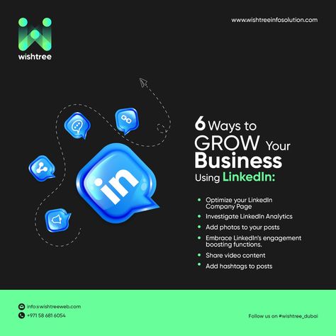 You should consider how to publish a post properly in addition to writing an interesting enough post because this factor will help you get enough likes on your Linkedin page. Hope you liked this content If yes! Follow us on #wishtree_dubai Contact us info@wishtreeweb.com +971 58 681 6054 www.wishtreeinfosolution.com Linkedin Social Media Post, Linkedin Post Design, Typographic Poster Design, Linkedin Page, Digital Advertising Design, Posts Ideas, Video Marketing Strategies, Ads Creative Advertising Ideas, Advertising Ideas