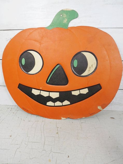 Vintage Halloween Images, Spooky Stuff, Jack O Lantern Faces, Large Pumpkin, Missing Teeth, Black Nose, Halloween Goodies, Pumpkin Halloween Decorations, Black Jack