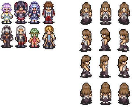 I will create a sprite sheet of a character of your choosing in the style of many classic SNES RPGs.  The sprites will be includes in formats for easy importing into RPG Maker VX and MV, but can also be included in another format upon your request. The more description and reference images you can provide, the better.  Thank you for looking! Sprite Sheet Character Pixel Art, Top Down Sprite, Rpg Maker Mv Characters, Pixel Sprite Sheet, Pixel Art Sprite Sheet, Sprite Sheet Character, Rpg Sprites, Gamer Ideas, Rpg Maker Vx