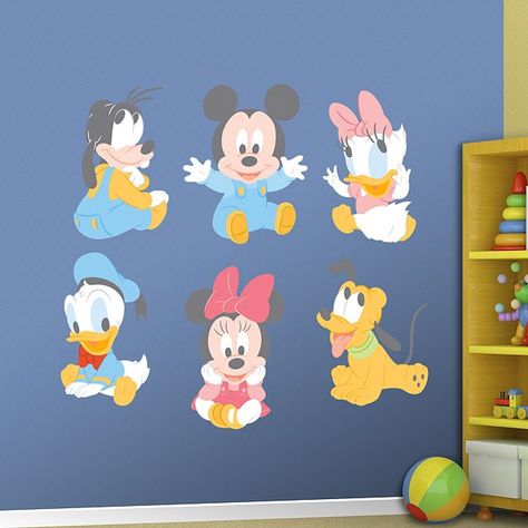 Disney Wall Stickers, Disney Baby Rooms, Decal Disney, Mickey Mouse Nursery, Baby Room Wall Stickers, Star Wars Wall Decal, Disney Wall Decals, Mouse Nursery, Disney Bedroom