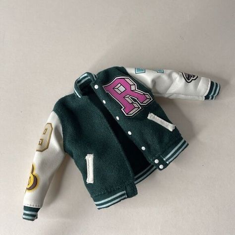 Barbie Doll Roots Varsity Jacket Clothes Curvy Clothing Green Academic Letter Clothes Curvy, Curvy Barbie, Brand Partnership, Curvy Outfits, Barbie Fashion, 50th Anniversary, Barbie Doll, Barbie Dolls, Fashion Brand