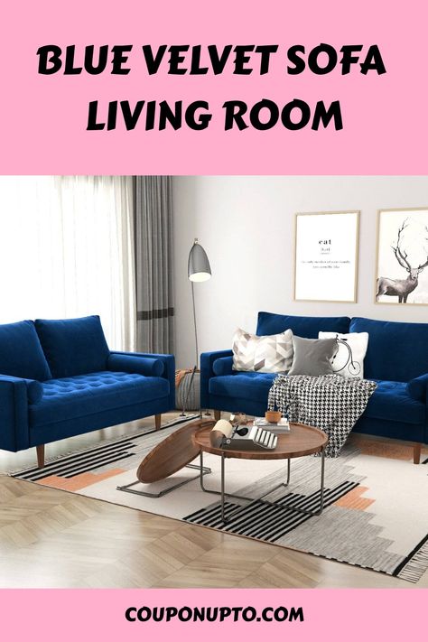 Blue Velvet Sofa Living Room Blue Velvet Sofa Living Room, Slim Sofa, Navy Velvet Sofa, Velvet Sofa Living Room, Statement Furniture Pieces, Relaxing Living Room, Luxurious Living Room, Contemporary Lounge, Framed Mirrors