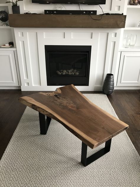 Wood Coffee Table Living Room, Live Edge Wood Furniture, Desk Leg, Handmade Furniture Design, Epoxy Wood Table, Natural Wood Table, Garage Furniture, Wood Table Design, Live Edge Furniture