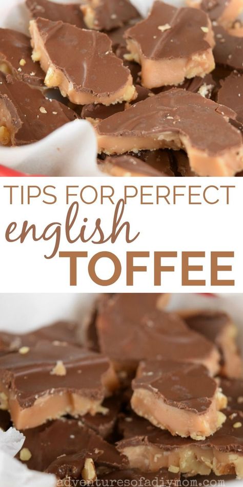 Homemade English Toffee, Nuts Cake, English Toffee Recipe, Toffee Cake, Biscuits Diététiques, Toffee Candy, Tiramisu Dessert, Toffee Recipe, English Toffee