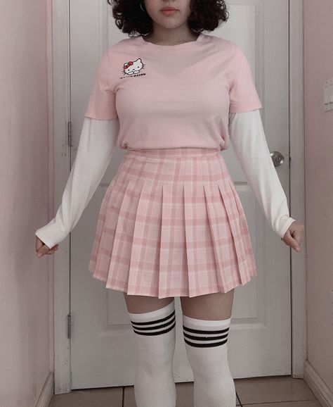 Shibu Kawaii Style, Cupid Aesthetic Outfit, Pinkcore Outfit, Kawaii Style Outfits, Asethic Outfits, Casual Kawaii Outfits, Kawaii Girl Outfits, Pastel Hello Kitty, Hello Kitty Pastel