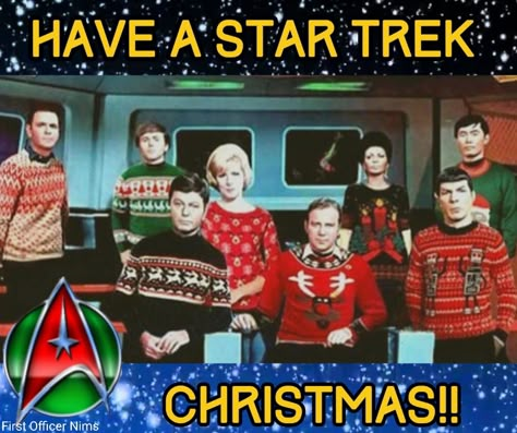 Merry Christmas everyone!! Wolfi-sama Leonard Nimoy Spock Star Trek TOS First Officer Nims Star Trek Christmas, Star Trek Tattoo, Ugly Christmas Sweater Contest, Holiday Jokes, Star Trek Spock, Star Trek Original Series, Star Trek Original, Merry Christmas Images, Star Trek Tos