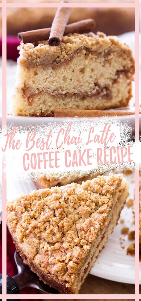 Vanilla Chai Latte, Autumn Cakes, Easy Coffee Cake, Homemade Coffee Cake, Chai Cake, Classic Coffee Cake, Easy Vanilla Cake Recipe, Coffee Cake Recipes Easy, Sugar Spice And Everything Nice