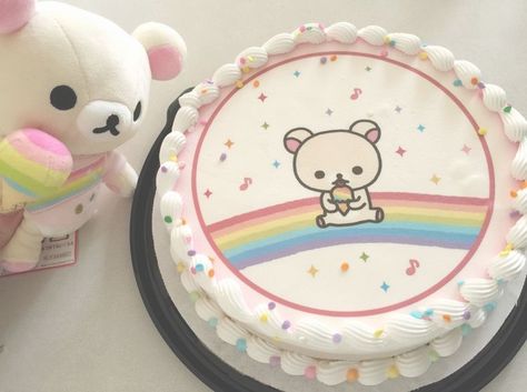 ━ 𝐡𝐚𝐳𝐞𝐥 ☻ Rilakkuma Birthday Party, Rilakkuma Birthday Cake, Rilakkuma Birthday, Rilakkuma Cake, Kawaii Birthday Party, Kawaii Cake, Kawaii Party, Cake Sprinkles, Anime Cake