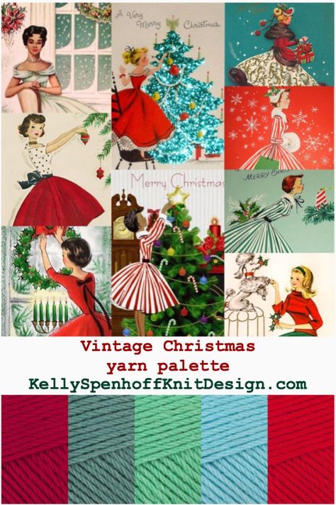 Vintage Christmas Color Palette, Christmas Color Combinations, Christmas Colour Palette, Yarn Palette, Christmas Color Schemes, Christmas Knitting Projects, Xmas Color, Christmas Palette, Christmas Colour Schemes